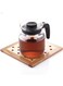 1 Liter Carafe Glass Tea Kettle With Stainer, Flame Proof, clear