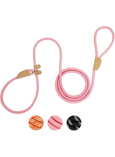 LBOYLOVE&reg; Slip Lead Dog Leash,1.5m Strong Rope Dog Leashes Comfortable Dog Lead for medium and large dogs, Safety, Loss Prevention, Dog Walking (Pink)