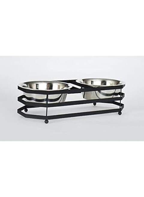 Barkley &amp; evans diamonds copper laser cut double feeder 14.5 x 6 x 2 inch