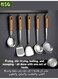 5-Piece Stainless Steel Wok and Spatula Cooking Utensil Set - Professional cooking tool set, kitchen utensils, small stainless steel pan.