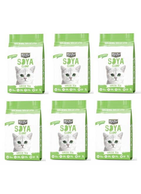 Kit Cat Soya Clump Soybean Litter &ndash; Green Tea 7L(1 Box &ndash; 6pcs)