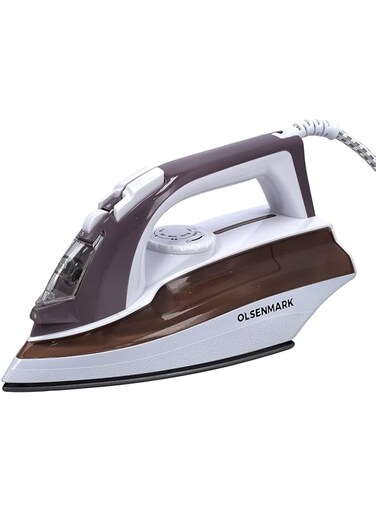 Olsenmark 1600W Steam Iron with Water Tank, White/Purple