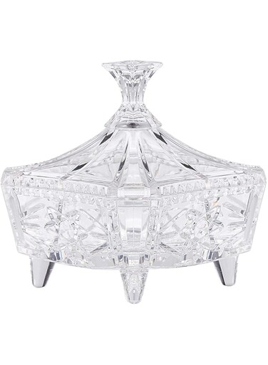 Azad Elite Shape Candy Bowl With Lid - Hw-24-BL,Clear