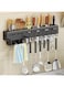 HomeGenic Kitchen Knife Rack, Spoon Knife Organizer, Heavy Duty Iron Material Knife Holder, Utensils Organizer, Wall Mounted Spoon Organizer, Kitchen Cutlery Organizer with towel rack and 8 hooks.