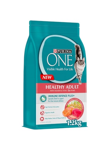 Purina One Healthy Adult with Salmon &amp; Tuna (1+ Years) 1.2KG, Blue, 12533028-1