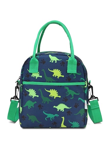 VASCHY Lunch Bag for Kids, Insulated Lightweight Lunch Box Tote Bag with Adjustable Shoulder Strap for Toddler Boys School Daycare Kindergarten Picnic, Green Dinosaur