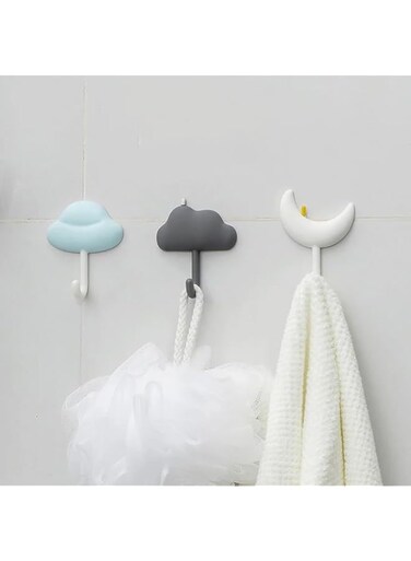 Cute Hooks - Children&#39;s Hooks - Towel Hooks - Kitchen, Bathroom, Bedroom - Cloud Moon -1 set of 3 pieces
