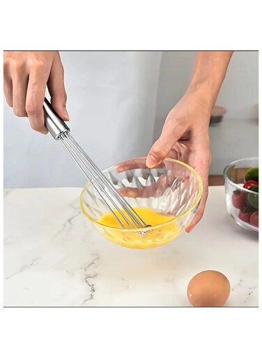 1 Pcs 25.4 cm Stainless steel Bead Whisk, Hand-Held Bead Egg Cream Whisk, Restaurant Kitchen Baking Tools, Whisk Ball, Coffee, Butter Cream Sauce, Cooking Mixing, Stirring, Beating.
