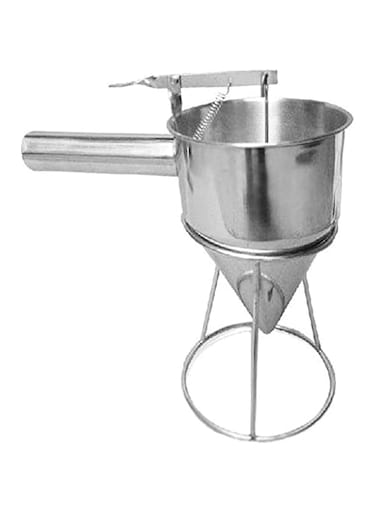 Cake mix distributor, Made of stainless steel.