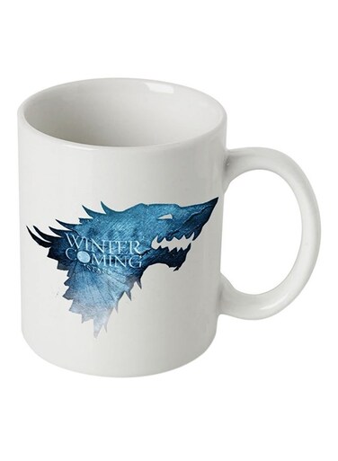 Your Wall Winter Is Coming, Game of Thrones Coffee Mug White/Blue