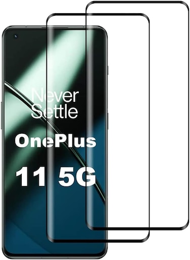 2 Pack Screen Protector for OnePlus 11 5G Tempered Glass [Full Adhesive][Full Coverage] [Bubble-Free] [Anti Scratch] HD Clear High Responsive Screen Protector for OnePlus 11 5G (5D Black 2Pack)