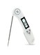 Meat Thermometer with Backlit LCD &amp; Auto On/Off   Daily Dust Resistance &amp; Water Splash Resistance, Stainless Steel Probe for Halal Cooking, BBQ, Milk, Kitchen Use (White)
