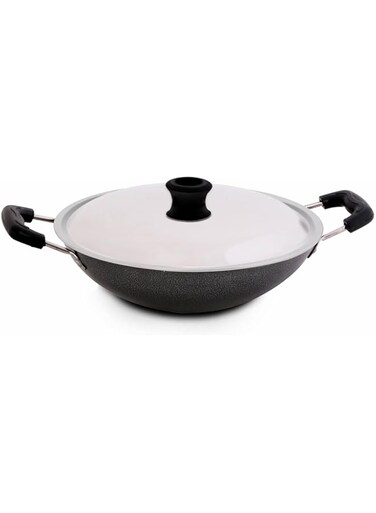 Royalford Appam Pan With Lid, Black, 21 cm, RF4952.