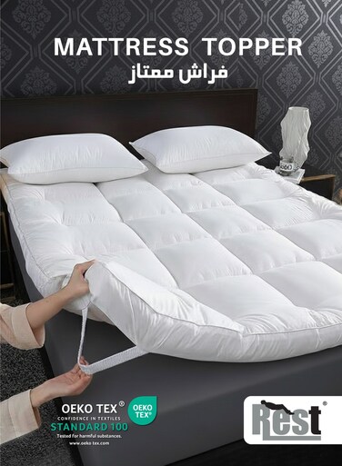 Mattress Topper 90x200+7cm Thick 800GSM Filling and Plush Brushed Fabric with 4-Side Elastic Bands for Secure Fit White Extra Thick Bed Topper Fluffy Super Soft Topper