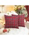 Pack of 2 Christmas Plaid Decorative Throw Pillow Covers Snowflake Tartan Scottish Cushion Cover for Sofa Couch Farmhouse Holiday Decor Red and Green, 18x18 Inch