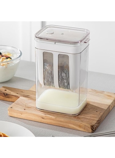 Tuwei Yogurt Strainer, Large Capacity Greek Yogurt Filter Strainer AS PET Stainless Steel Greek Yogurt Maker with Ultra Fine Mesh for Home, Whey Separation Tool, Easy to Use