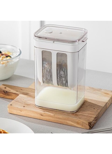 Tuwei Yogurt Strainer, Large Capacity Greek Yogurt Filter Strainer AS PET Stainless Steel Greek Yogurt Maker with Ultra Fine Mesh for Home, Whey Separation Tool, Easy to Use