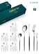 30-Piece Stainless Steel Cutlery Set Kitchen Utensil Set Western Tableware Suitable For Home Kitchen Restaurant Hotel Party Dining Picnic Dining Exquisite Packaging Gift Green/Silver