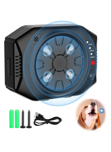 Azonee Ultrasonic Anti Barking Device for Dogs, Waterproof Bark Control, 3 Modes, 50Ft Range, for Indoor &amp; Outdoor Use, Safe for Humans &amp; Pets