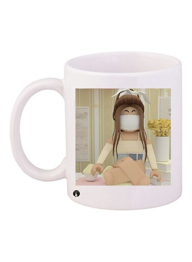Printed Ceramic Coffee Mug Multicolour