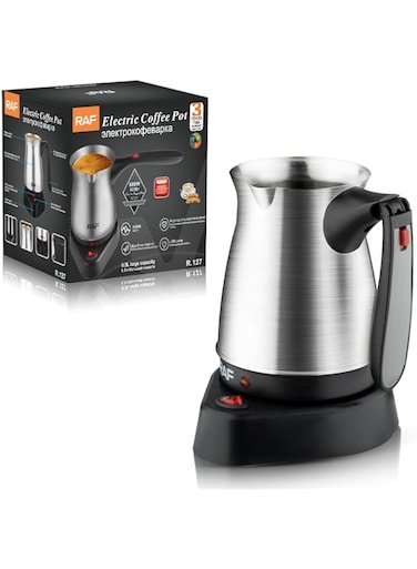 Electric Turkish Coffee Maker, Stainless Steel, 360-Degree Rotation, Coffee Kettle for Home, Coffee Kettle for Office