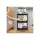 3-Tier Rolling Utility Cart with Mesh Panels, Mobile Storage Organizer with Wheels, Black