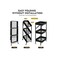3-Tier Rolling Utility Cart with Mesh Panels, Mobile Storage Organizer with Wheels, Black