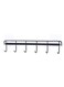 Pack Kitchen Adhesive Wall Hooks Rack Rail, Space Saving Wall Hanger No Drilling Hanger with 6 Hooks for Kitchen Bathroom Bedroom Closet Stainless Kitchen Tools for Hanging Knives, Spoon