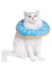 LIENJAER Adjustable Cat Recovery Collar, Cute Cat Donut Collar, Soft Cone Collars for Cat, Wound Healing Protective Cone After Surgery Elizabethan Collars for Kitten Pets (Blue, small)