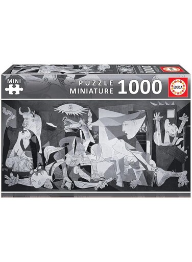 Educa - 1000 Miniature Puzzle for Adults. Guernica. Includes Fix Glue to hang it once finished. Measurements: 62.5 x 30 cm. From 14 years old (14460)