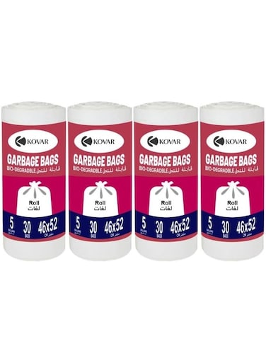 Biodegradable &amp; Antibacterial Garbage Bags -5 Gallon, 46X52Cm, 4-Pack Roll Set