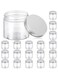 Patelai 18 pieces 5 oz plastic jars with lids, clear jar clear storage containers refillable cosmetic jars kitchen storage jars with lids for cosmetics food seasonings (silver lid, 5 x 5 x 5 cm)