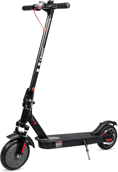 Crony M365 Foldable Electric Scooter With Front Suspension &amp; Durable Honeycomb Tires, Lightweight Commuter Scooter With Smart App Control, 250W Motor, 25-45Km/H Speed, 10-25Km Range, Black