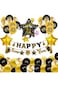 6-Set Mixed New Year Balloons, 12" Latex &amp; Foil, 5pcs/Set with Party Pull Flags, Festive Decor