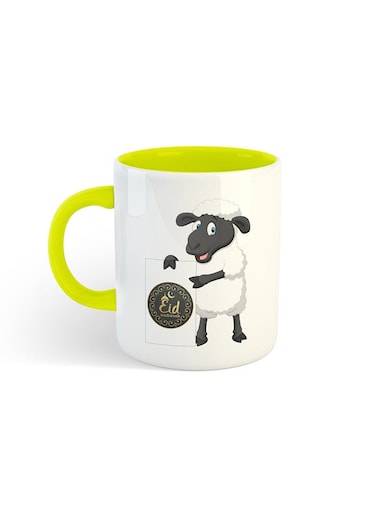 Al-Adha Sheep Printed Mug White/Yellow