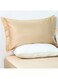 Home Serene 2 Piece 300 Tc Cotton Twin Fitted Sheet Set 120 x 200 + 25 cm,50x75cm Beige   100% Cotton -300 Thread Count Bedding Set For Bedroom
