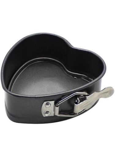 Dubai Gallery Heart-Shaped Buckle Cake Baking Mould Black/Silver 4Inch AMZ-N33981073A