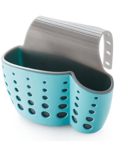 Sink Shelf Soap Sponge Drain Rack Bathroom Sucker Storage Holder Blue 15*15*15cm