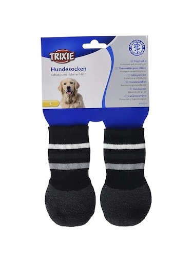 Trixie Sock with Rubber Coating for Dogs - GREY/LARGE
