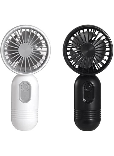 Mini Handheld Fan, Portable Travel Fan, Battery Operated Small Personal Fan, Mini Hand Held Fan with USB Rechargeable 400mAh Battery, Quiet<30dB 3 Speeds for Travel Camping Outdoor Home Office 2PCS