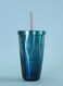 Steel Tumbler with Straw - Wim Hot and Cold Double Wall Drinking Cups Coffee Mugs Ice Cups 16oz/500ml Irregular Diamond with Lid- Blue
