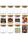 Valuxe 12 PCS Glass Jars with Bamboo Lids (9OZ)   Mini Clear Glass Airtight Spice Jars   Food Storage Containers for . Kitchen, Tea, Herbs, Sugar, Salt, Coffee, Flour, Herbs, Grains