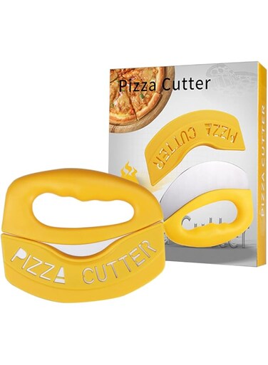 meloble Pizza Cutter, Food Chopper with 4.5 Inch Long Stainless Steel Pizza Cutter, with Slicer Protective Case, Multi Function Pizza Knife Kitchen Tools, Safe on Dishwasher