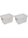 Cosmoplast 33L Clear Plastic Storage Box with Wheels &amp; Lockable Lid Set of 2