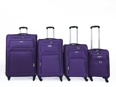 VIPTOUR 4 Piece Softside Spinner 4 Wheels Fabric Trolley Luggage With Number Lock 20/24/28/32 Inches
