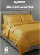 Premium Striped Duvet Set All Season &acirc;&euro;&ldquo; 6-Pieces Set Gold   King Size 220x240 cm   Ultra-Soft, Wrinkle-Resistant &amp; Made in Dubai   Includes Duvet Cover, Fitted Sheet (200x200 cm) &amp; 4 Pillowcases (50x70 cm)