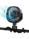 ZertyIre Mini Portable Fan, Baby Stroller Fan, Car Seat Fan, Desk Fan, with Flexible Tripod Fix on Stroller Student Bed Bike Crib Car Rides, USB Powered (Black)