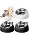 4 Pcs Raised Cat Food Bowls Stainless Steel Cat Bowl Tilted 15&deg; Elevated Cat Bowls Non Spill Kitten Puppy Food Bowl Slanted Dog Bowl Elevated Dish for Pets Dog Feeder Feeding Bowl for Cat (6.76oz)