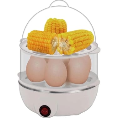 Electric Egg Boiler 14 Eggs 350W Double Layer Steamer Auto Shut-Off Multi Cooker BPA Free Lid