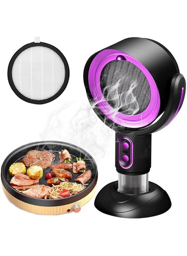 Joyzzz Table Range Hood, USB Rechargeable Portable Mini Air Filter Range Hood, Two-Speed Adjustment Detachable for Cleaning with Strong Suction, BBQ Hotpot Companion Smoke exhauster